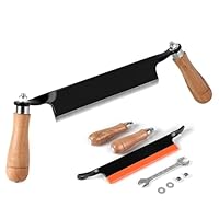 SWAWIS 200mm Zugmesser für Holz, Gerade, Reifmesser mit Ergonomischen Holzgriffen und Klingenschutz, Rindenschäler Scharfer für Holzbearbeitung， Zusammenbau Erforderlich(8'')