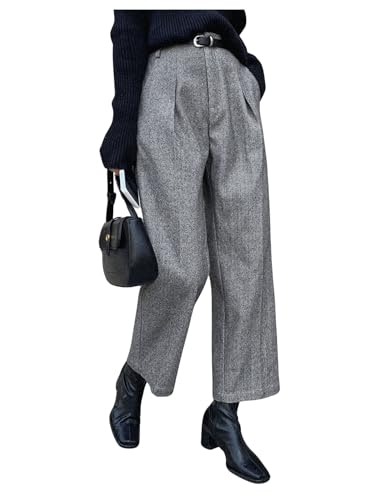 Floerns Women's Straight Leg Dress Slacks Work Business Casual Pants Trousers with Pocket