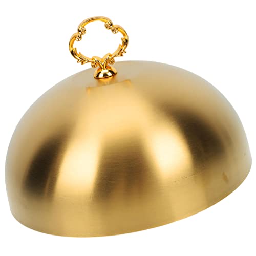 Luxuriöse Edelstahl Steakglocke - 22.5Cm Goldene Kuppelabdeckung Für Küche Und Restaurant, Anti-Spritzschutz Und Lebensmittelabdeckung