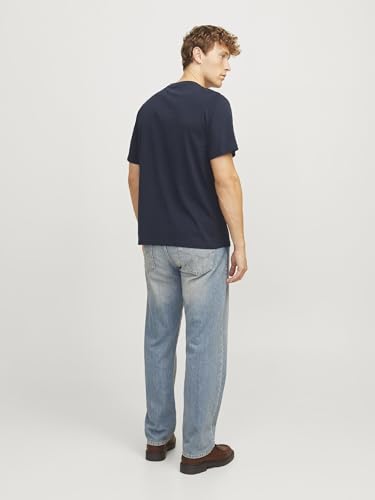 JACK&JONES Herren JJXMAS Christmas Skull Tee SS Crew Neck T-Shirt, Sky Captain, S – Ansicht 3