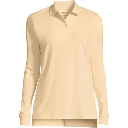 Image of Lands' End School Uniform Kids Long Sleeve Interlock Polo Shirt