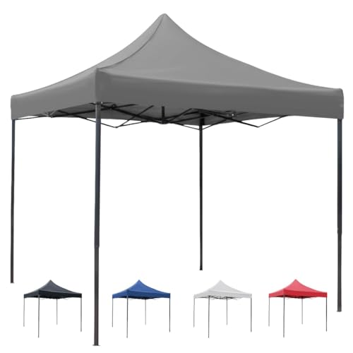SELECTSHOP Carpa Toldo 3x3M Reforzado Plegable Impermeable Facil Armado Y Transporte para Jardín Casa Exterior Uso Rudo Acero Lona (Gris)