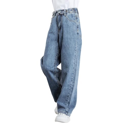 Little Girl Ripped Jeans Tassel Hem Drawstring Waistband Long Jeans Solid Size 5 Girl Clothes