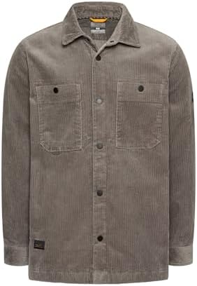 camel active Herren Cord Overshirt mit Druckknöpfen | Lässiges weiches Cord Hemd aus reiner Baumwolle - vielseitig kombinierbar für Alltag und Freizeit
