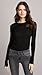 Enza Costa womens Bold Long Sleeve Crewneck T-shirt T Shirt, Black, X-Small US