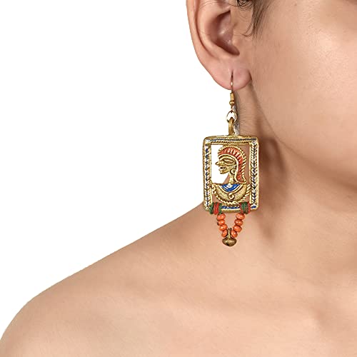 Image of Handcrafted Tribal & Dhokra Art Earrings for Women - Wooden, Nature-Inspired Statement Drop & Traditional Ethnic Designs