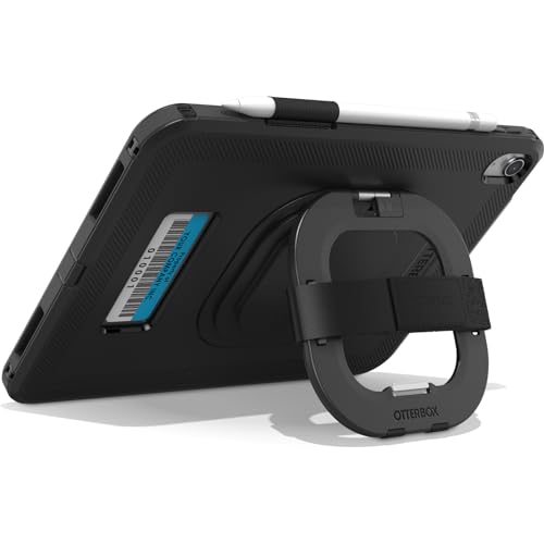Image of OtterBox DEFENDER FOR BUSINESS W / KICKSTAND /HANDSTRAP for iPad (A16) & iPad 10th Gen V2 - BLACK, rugged & durable, port protection, includes shield-stand (Non-Retail Packaging)