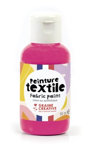 GRAINE CREATIVE Peinture Textile Rose Fluo 50 ML