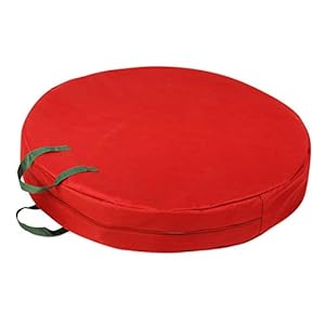 Honey-Can-Do 30-Inch Holiday Wreath Storage with Handles, Red SFT-01596 Red