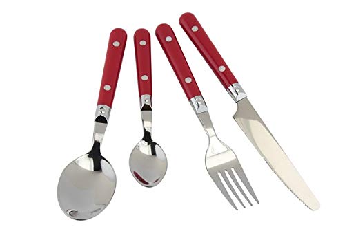 SS Cutlery Set 16pc Bistro RED