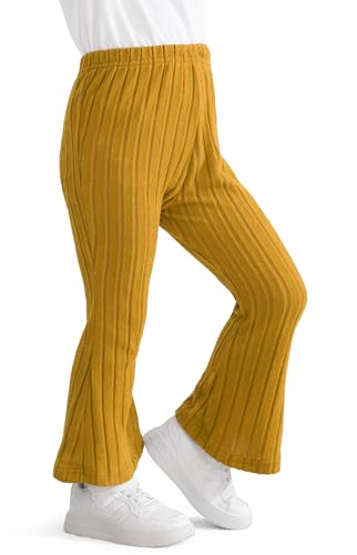Image of Toddler Baby Girls Fall Bell Bottoms Pants Ruffle Flare Pants Soft Fleece Trousers for Children's
