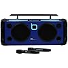 Bumpboxx Flare8 Pro Retro Bluetooth Boombox Speaker, Premium Portable Party Speaker with Deep Bass, Rechargeable Battery, 2 Wireless Microphones, Guitar Input, Remote & Carrying Strap, Blue