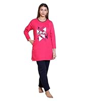 DG Divine GirL /Printed Winter Wear Night Suit Set for Women's | Pyjama Set Sleepwear Nightwear Nightdress Loungewear (5XL, Rani)