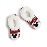 Disney Women's Mickey Mouse Teddy Fur Slipper, Holiday Red, Fits Sock Size 9-11 Fits Shoe Size...