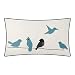 JWH Birds Accent Pillow Case Applique Hand Emobroidery Cushion Cover Wool Decorative Pillowcase Home Sofa Car Bed Living Room Decor Sham Gift 14 x 24 Inch Fly Teal Blue with Gray Plaid Bird on Branch