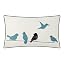 Teal Blue & Gray Plaid With Birds