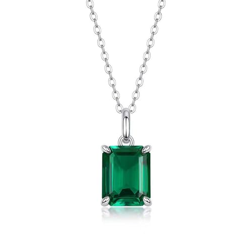 Collier d'émeraude cultivée de haute joaillerie en argent précieux