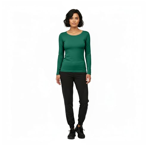 Image of Natural Uniforms Women's Long Sleeve Underscrub T-Shirt - Cotton Blend Scrub Base Layer for Nurses & Medical Professionals
