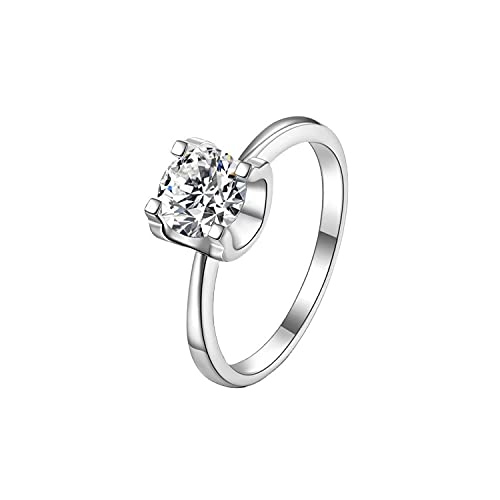Bague moissanite solitaire en argent 925 plaqué platine, le cadeau idéal pour déclarer votre amour