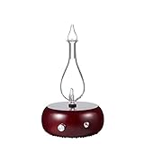 Magnificent 2.0 Nebulizing Essential Oil Diffuser for Aromatherapy By Organic Aromas - Dark-colored Wood Base and Glass Reservoir With Touch Sensor Light Switch