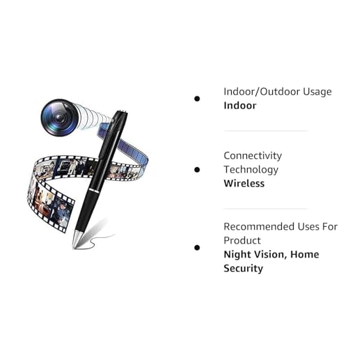 Full HD Camera 1080P Video Audio Recording Pen Portable Pocket Security Wireless Camera for Home Office Mettings Surveillance (Standard Pen) (K-804)