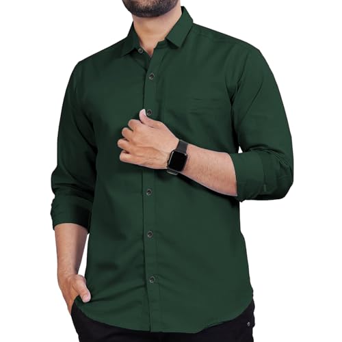 Image of Univibe Men's Slim Fit Full Sleeve Spread Collar Cotton Blend Shirt for Men and Boys