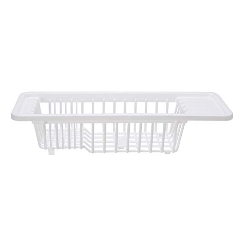 Kitchen Details Sink Dish Rack | Dimensions: 17.9"x 6.3"x 3.9" | Kitchen Accessories | Holds Dinnerware | Drinkware | Utensils to Drain | Frees up Counter Space | White