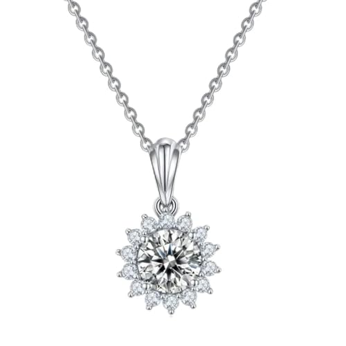 Collier fleur de soleil moissanite 1 carat, le cadeau de mariage idéal