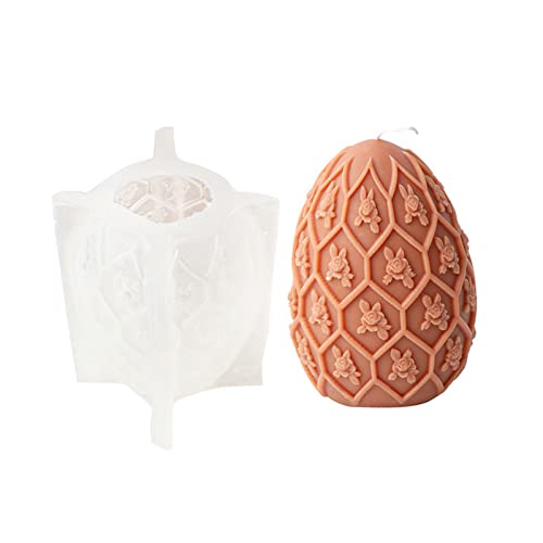 Dulce huevo de Pascua vela molde gigante bola de flores moldes silicona fondant pastel chocolate decoración herramienta molde de resina de huevo de Pascua bola de flores moldes de silicona para hacer