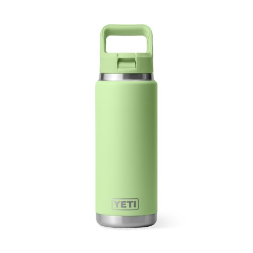 Image of YETI Rambler 26 oz Bottle, Vacuum Insulated, Stainless Steel with Color Matching Straw Cap
