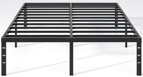 NEW JETO Metal Bed Frame,Full Size Bed Frame with Storage Space,Heavy Duty Sturdy Mattress Foundation,Easy Assembly,No Box Spring Needed, Black,18 Inch,Full by NEW JETO - Used condition - US$56.04