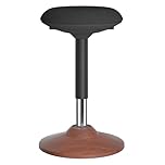 Active Wobble Stool for Standing Desk - Height Adjustable Ergonomic Office Stool (19.7"-27.5"), 440lbs Capacity Balance Chair with Thick Cushion & Non-Slip Base, for Home & Office (Walnut)