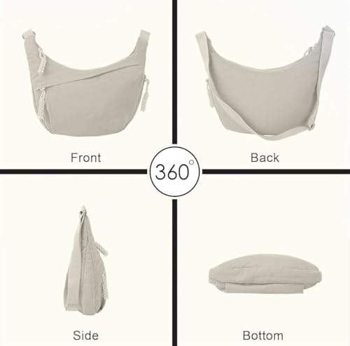 Image of WildHorn Travel Crossbody Crescent Bag for Women | Over-Shoulder Half Moon Sling Purse with Zipper | Unisex Chest Bag & Waist Bag for Daily Travel Use