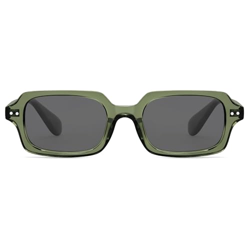 Image of VANLINKER Retro Small Square Sunglasses for Men Women Trendy 90s Rectangle Shades VL9879