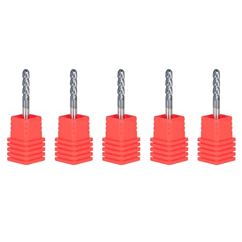 Image of kimllier 5Pcs 1 /8 Inch 4 Flute Ball Nose Carbide End Mill, Tialn Coated 1-1 /2 Inch Overall Length