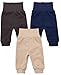 KIDS STYLE Baby Jungen Hose Pumphose Babyhosen mit breitem Bund Reine Baumwolle, Bekleidungsgröße: 56, Farbe: Set 10 3er Pack Beige Braun