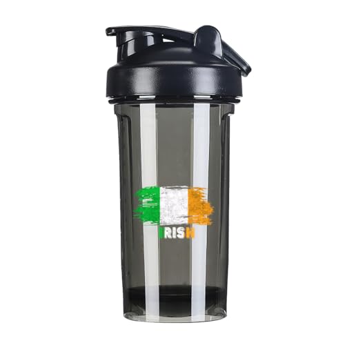 Irish Flag 18 Ounce Shaker Cup,Fashion Theme Pattern Shaker Bottle Leak-proof Workout Shake Bottles 500ML/18 oz Perfect for Pre Workout
