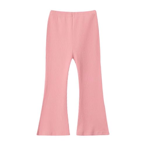 Kids Girls Corduroy Ribbed Bell Bottoms Solid Color Elastic Waist Relaxed Causal Flared Pants Stretchy Comfy Trousers