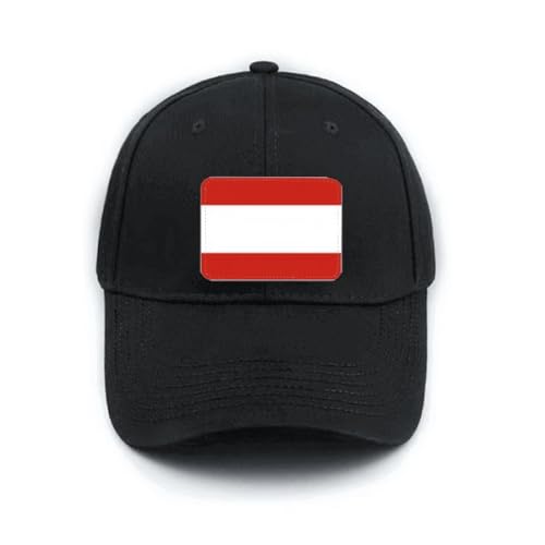 Casquette de baseball noire Autriche avec broderie drapeau national UE