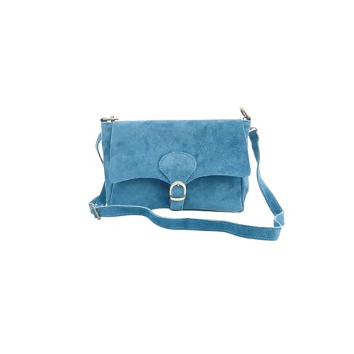 Sac en daim bleu femme bandoulière cuir ajustable sac à main tendance