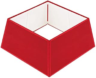 Tree Nest Christmas Tree Skirt Stand Christmas Tree Collar Basket Square Base Durable Fabric for Xmas Tree Decoration 24" D Contemporary no Traditional Tree Skirts Needed (Red,Medium)