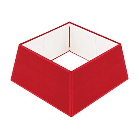 Tree Nest Christmas Tree Skirt Stand Christmas Tree Collar Basket Square Base Durable Fabric for Xmas Tree Decoration 24" D Contemporary no Traditional Tree Skirts Needed (Red,Medium) Cover