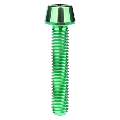 Image of Titanium Ti DIN912 M4 8 10 12 15 20mm Tapered Head Hex Bolts Bicycle Screws Pack of 6 (Green, M4x20mm)