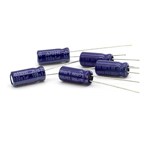 5 condensadores químicos 1 uf - 100 V - 5 x 11 mm - P: 2 mm - Aishi - 354con684 Cover