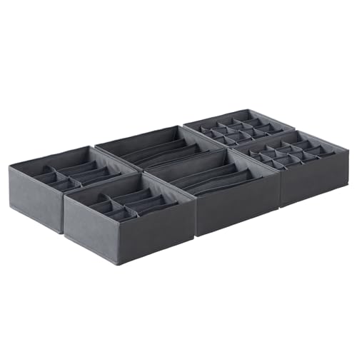 ORLISA Juego de 6 cajones organizadores compatibles con armario PAX 100 × 58 cm plegables armario cajas de almacenamiento para ropa infantil, calcetines, sujetador, ropa interior gris