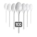 PAJADA - Cucchiai, Pack da 100, cucchiai da tavola, riutilizzabili, lunghezza 16,5 cm, lavabili in lavastoviglie, ideali per dolce, gelato, caffè e dessert. Cucchiai in plastica. immagine