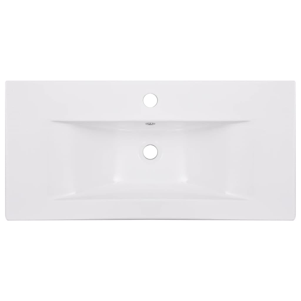 vidaXL Lavabo Encastré Lave-Mains Encastré Vasque à Poser Vasque à Monter Salle de Bain Salle d'Eau Cabine de Toilettes 81x39,5x18,55 cm Céramique Blanc