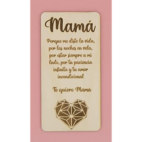 Tarjeta de madera para el día de la madre y cumpleaños Cover