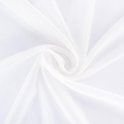Image of White Wedding Glitter Arch Draping Fabric 29 inch x 6.5 Yards 2 Panels Sheer Backdrop Curtains Drapery for Summer Wedding Ceremony Birthday Party Indoor Ceiling Decor