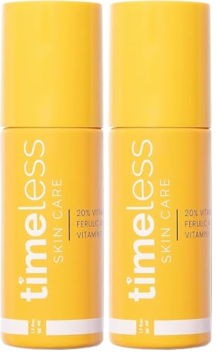 Image of Timeless Skin Care Vitamin C Serum with Vitamin E & Ferulic Acid - Brightening Serum - for Oily & Dry Skin - Fragrance-Free - 1.7 oz (Pack of 2)